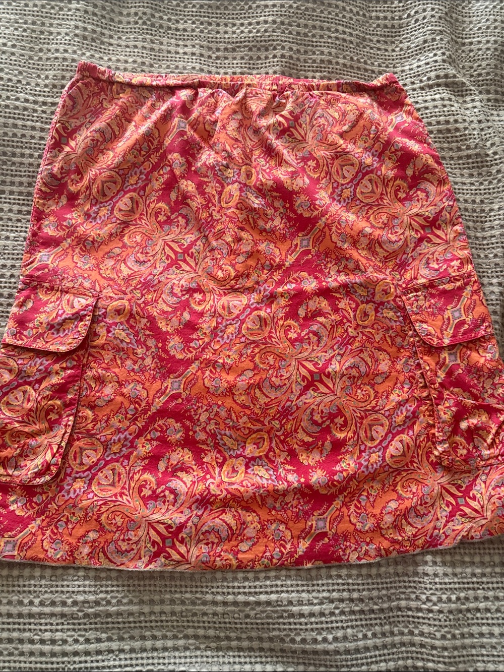 J. Jill Pink and Orange Paisley Mini Skirt